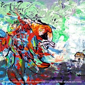 abstract parrot painting