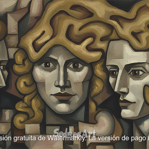 stylized digital art with cubist