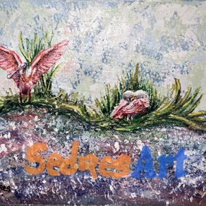 roseate spoonbill bird painting