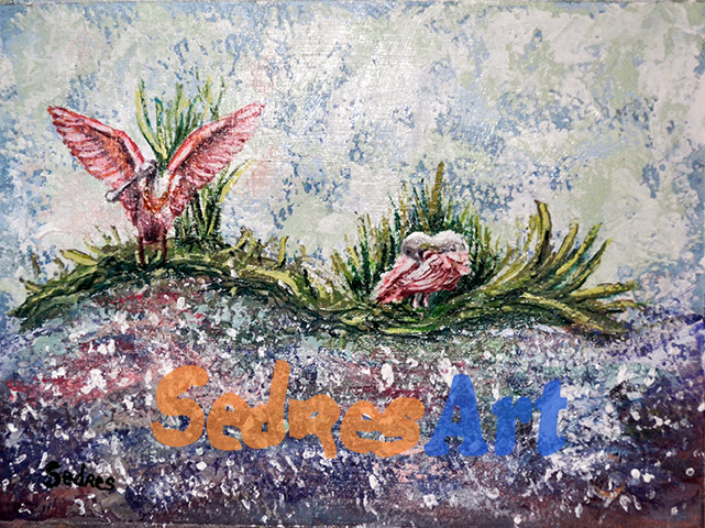 roseate spoonbill bird painting roseate spoonbill bird painting