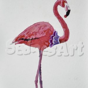 whimsical flamingo art