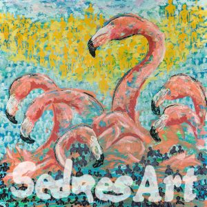 flamingo painting