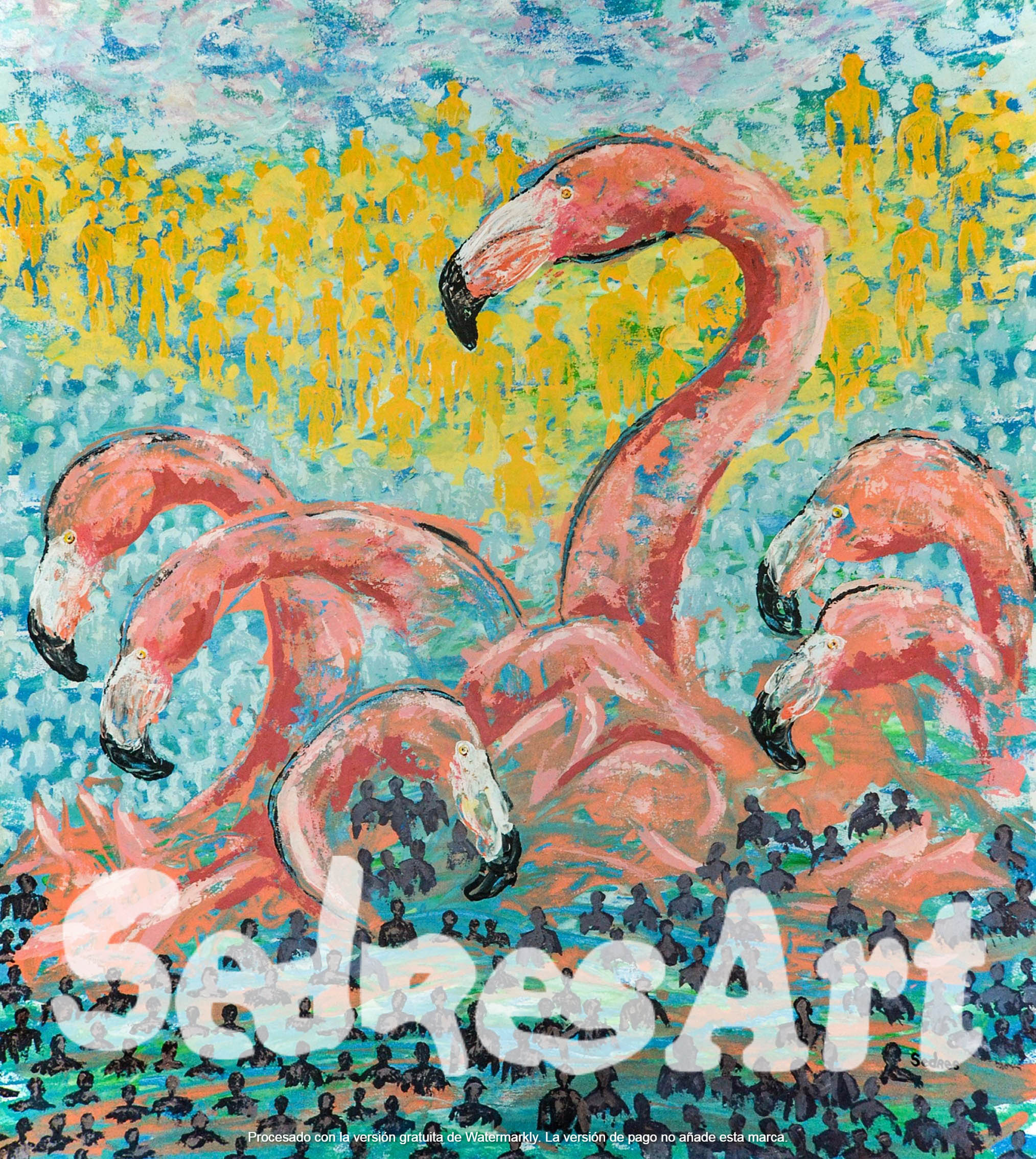 flamingo painting flamingo painting