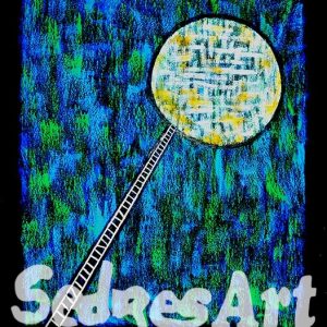 abstract ladder to the moon artwork