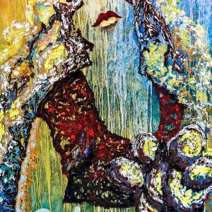vibrant mixed media artwork `natural woman`