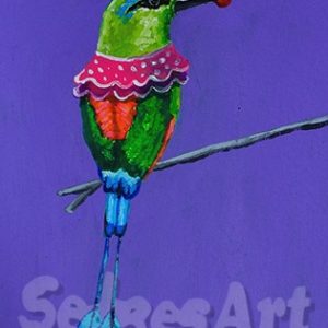 colorful clown toh bird art print